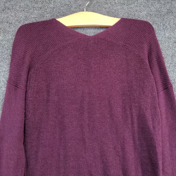 White House Black Market Women's Sweater Dress Purple Small Long Sleeve V-Neck - Picture 6 of 12